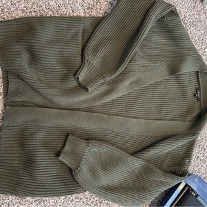 Quince Olive Ribbed Women's Cardigan